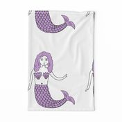 mermaid // cute pastel purple girls plush plushie cut and sew mermaid under the sea girls room nursery baby plush pillow