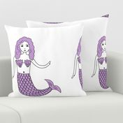 mermaid // cute pastel purple girls plush plushie cut and sew mermaid under the sea girls room nursery baby plush pillow