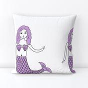 mermaid // cute pastel purple girls plush plushie cut and sew mermaid under the sea girls room nursery baby plush pillow