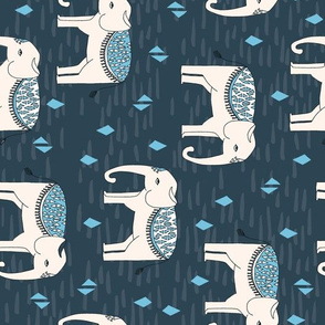 Elephant Parade - Parisian Blue/Champagne (Railroad) by Andrea Lauren