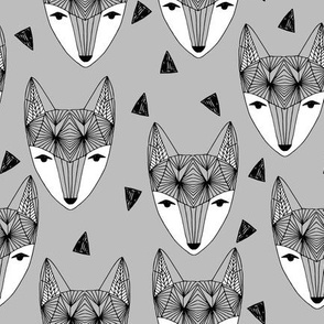 Fox Head - Grey by Andrea Lauren 