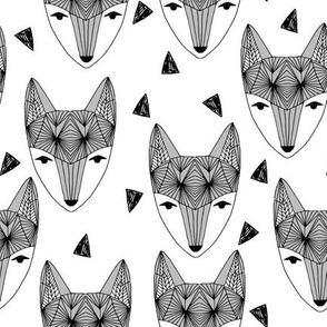 Fox Head - Grey and White by Andrea Lauren 