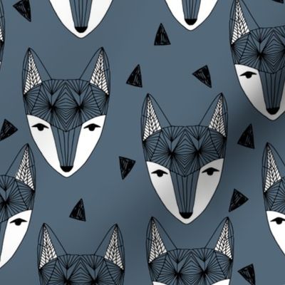 Fox Head - Payne's Grey by Andrea Lauren 