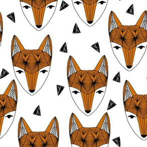 Fox Head - Rust and White by Andrea Lauren 