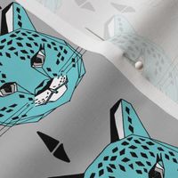 Snow Leopard - Aqua by Andrea Lauren 