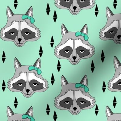 raccoon // sweet mint little girls raccoon with boy cute animals for young girls clothing kids room decor fabric by andrea lauren
