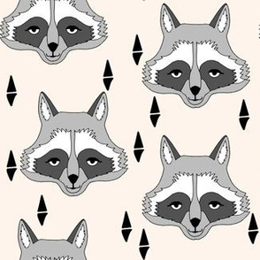 raccoon // off-white cream raccoon animal print sweet gender neutral animal print