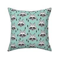 raccoon // mint sweet little kids gender neutral raccoon animal print for outdoors camping woodland