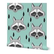 raccoon // mint sweet little kids gender neutral raccoon animal print for outdoors camping woodland