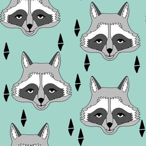 raccoon // mint sweet little kids gender neutral raccoon animal print for outdoors camping woodland