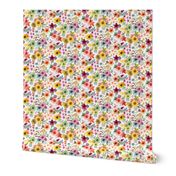 Spring Floral on White Small Scale by Angel Gerardo