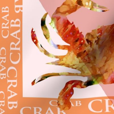 Crabs Watercolor Designed Square for Pillow