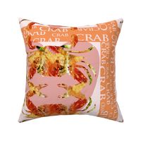 Crabs Watercolor Designed Square for Pillow