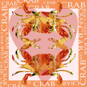 Crabs Watercolor Designed Square for Pillow