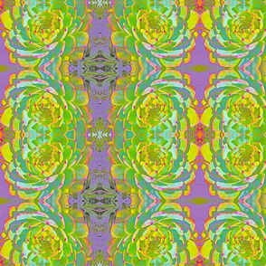 Cactus in Greens Art Nouveau Kaleidoscope