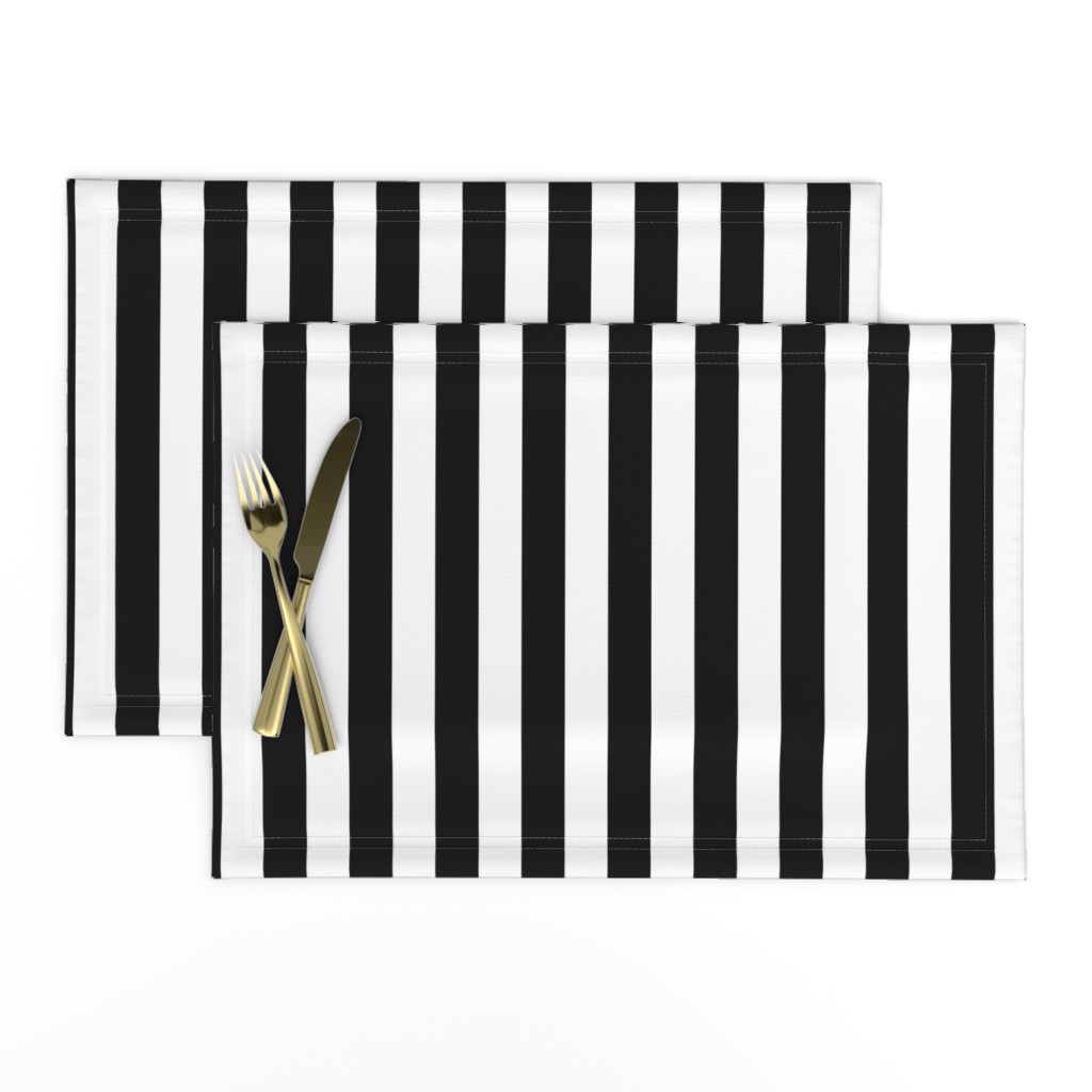 Stripes - Vertical - 1 inch (2.54cm) - Black (#000000) & White (#FFFFFF)