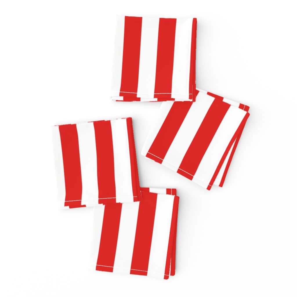 Stripes - Vertical - 1 inch (2.54cm) - Red (#E0201B) & White (#FFFFFF)