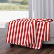 Stripes - Vertical - 1 inch (2.54cm) - Red (#E0201B) & White (#FFFFFF)