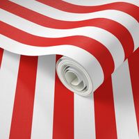Stripes - Vertical - 1 inch (2.54cm) - Red (#E0201B) & White (#FFFFFF)