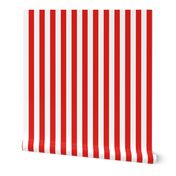 Stripes - Vertical - 1 inch (2.54cm) - Red (#E0201B) & White (#FFFFFF)