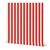 Stripes - Vertical - 1 inch (2.54cm) - Red (#E0201B) & White (#FFFFFF)