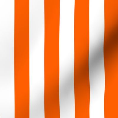 Stripes - Vertical - 1 inch (2.54cm) - Orange (#FF5F00) & White (#FFFFFF)