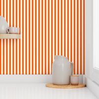 Stripes - Vertical - 1 inch (2.54cm) - Orange (#FF5F00) & White (#FFFFFF)