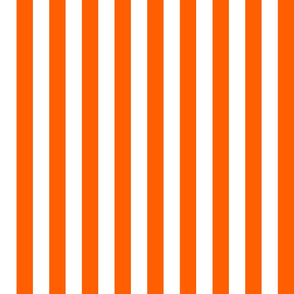 Stripes - Vertical - 1 inch (2.54cm) - Orange (#FF5F00) & White (#FFFFFF)