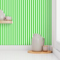 Stripes - Vertical - 1 inch (2.54cm) - Bright Green (#3AD42D) & White (#FFFFFF)