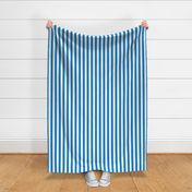 Stripes - Vertical - 1 inch (2.54cm) - Bright Blue (#0081C8) & White (#FFFFFF)