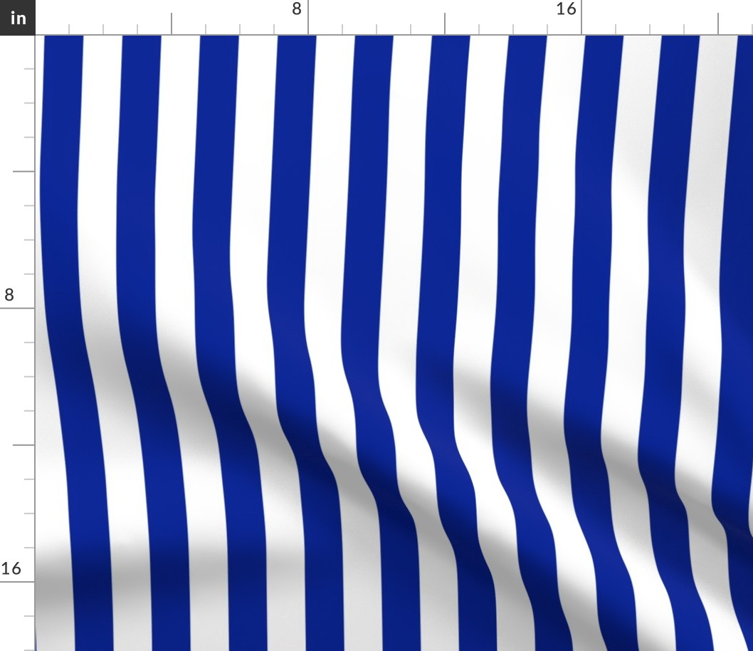 Stripes - Vertical - 1 inch (2.54cm) - Dark Blue (#002398) & White (#FFFFFF)