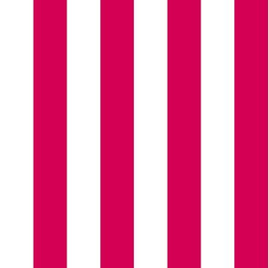 Stripes - Vertical - 1 inch (2.54cm) - Dark Pink (#D30053) & White (#FFFFFF)