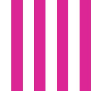 Stripes - Vertical - 1 inch (2.54cm) - Pink (#DD2695) & White (#FFFFFF)