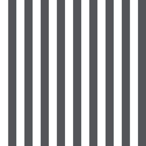 Stripes - Vertical - 1 inch (2.54cm) - Dark Gray (#545559) & White (#FFFFFF)
