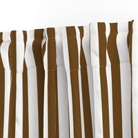 Stripes - Vertical - 1 inch (2.54cm) -  Dark Brown (#6E4A1C) & White (#FFFFFF)