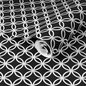 SMALL Fretwork circles, white on black by Su_G_©SuSchaefer