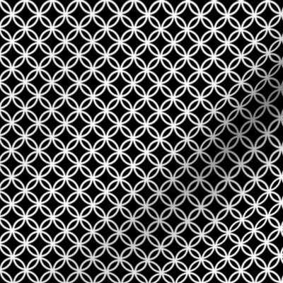 SMALL Fretwork circles, white on black by Su_G_©SuSchaefer