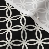 Fretwork geometric circles, black + off-white by Su_G