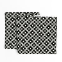 Fretwork geometric circles, black + off-white by Su_G