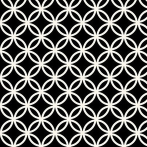Fretwork geometric circles, black + off-white by Su_G