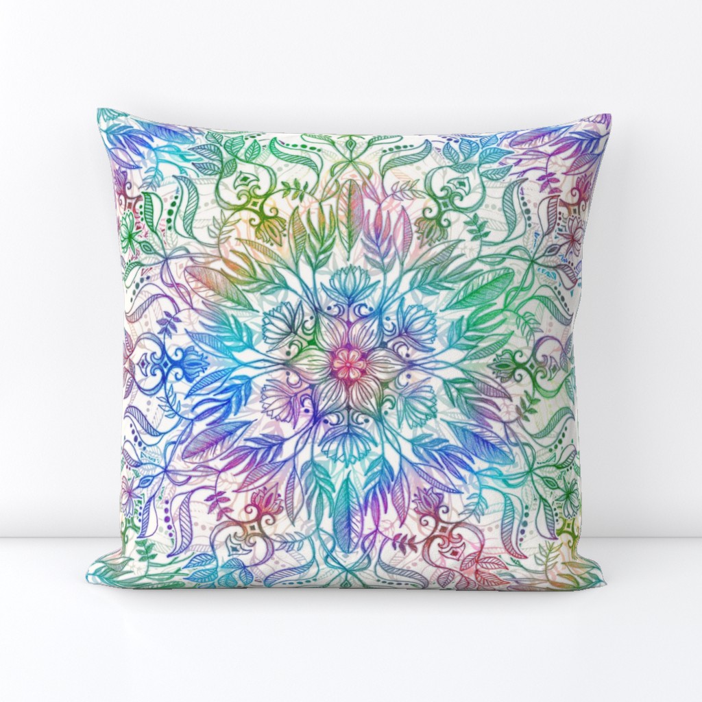 Nature Mandala in Rainbow Hues