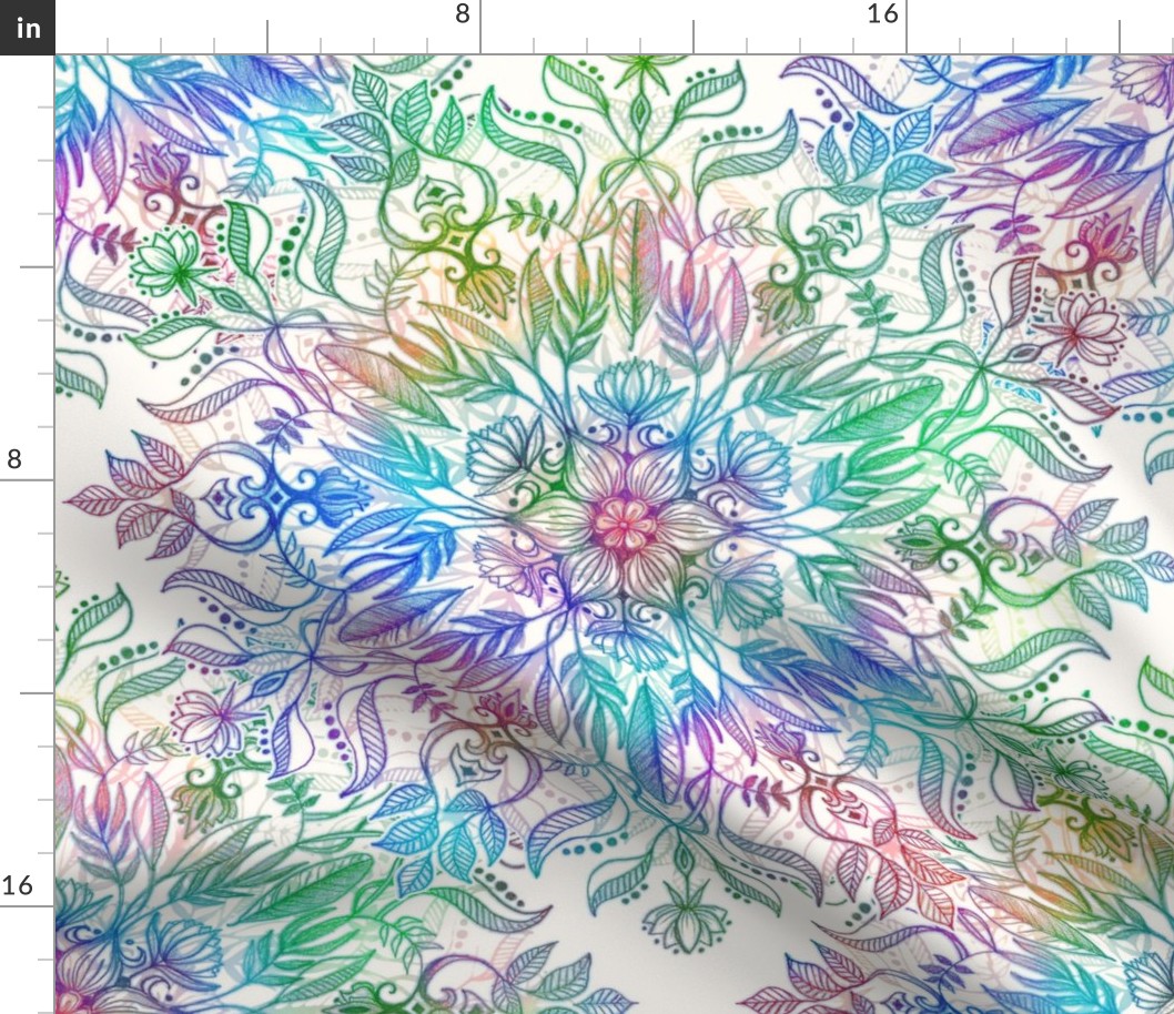 Nature Mandala in Rainbow Hues