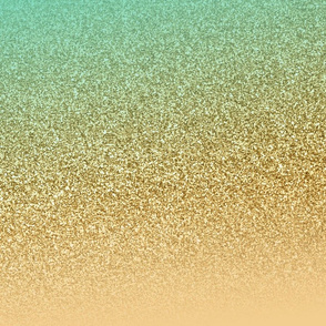 Glitter Gold Aqua Blue Gradient