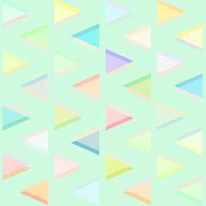 Pastel Neon Triangles on Mint Green