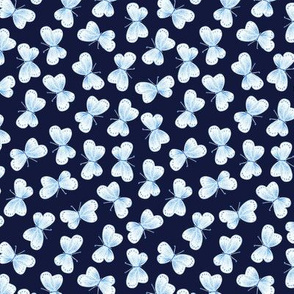 Blue Butterflies on Navy