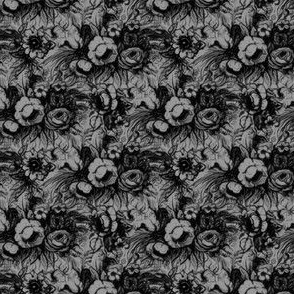 Grunge Floral Grey