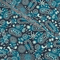 Microbes ditsy blue