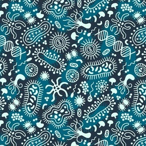 Microbes ditsy blue