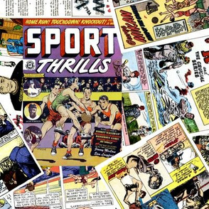 vintage comic book sports - LARGE PRINT