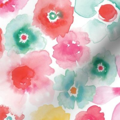 Bright and Lively Watercolor Flowers